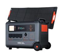 Centrale électrique portable OSCAL PowerMax 6000 6000W 3600Wh LiFePO4 Générateur solaire extensible avec 4 prises CA 1*PM200 Pro noir