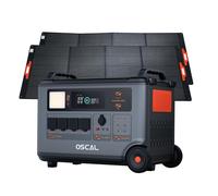 Centrale électrique portable OSCAL PowerMax 6000 6000W 3600Wh LiFePO4 Générateur solaire extensible avec 4 prises CA with 2*PM400 Pro noir