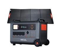 Centrale électrique portable OSCAL PowerMax 6000 6000W 3600Wh LiFePO4 Générateur solaire extensible avec 4 prises CA with 1*PM400 Plus noir