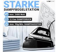 Centrale Vapeur Avec Fer À Repasser 3,5 Bar Fer À Repasser Avec Semelle Superglide & Réservoir D'Eau 1,2L 80 Min. D'Autonomie 2400W Fer Vapeur Avec Système Anti-Goutte Dbs 3749