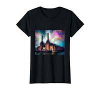 Centrales électriques de Battersea, au sud de Londres, Tees T-Shirt Graphique avec Valeur, Femme, Noir, XL