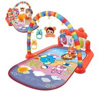 Centre d'activité pour bébé avec musique et léger et facile Baby Gym Play Play Mat avec hangle pendent amovible Mat avec planche réglable pour les nouveau-nés les tout-petits rouges, les cube