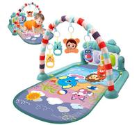 Centre d'activités pour bébé avec musique et lumière Tapis de jeu de gymnastique pour bébé sûr et facile avec pendentif hochet Tapis jeu amovible avec planche réglable pour nouveau-nés tout-petits Ver