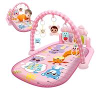 Centre d'activités pour bébé avec musique et lumière, tapis de jeu de gymnastique pour bébé sûr et facile avec pendentif hochet, tapis jeu amovible avec planche réglable pour nouveau-nés tout-p