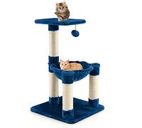 Centre d'activités pour Chats Arbre à Chat Tour Plusieurs Niveaux poteaux gratter hamac for Bleu for meuler la Griffe Jouer l'intérieur