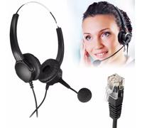 Centre D'appel Mains Libres Casque Binaural Casque Téléphonique Filaire Casque Avec Suppression Du Bruit Micro Pour Le Bureau