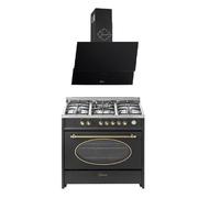 Centre de cuisson à gaz - GURARI - GCH E 914 BL - 90 cm - 121L - Hotte aspirante 90cm