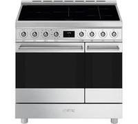 Centre de cuisson ''Sinfonia'', 90 cm, 5 foyers induction dont 1 multizone, Four multifonction chaleur tournante, pyrolyse, 70 litres, afficheur tactile, porte froide, 1 kit rails telescopiques, Petit