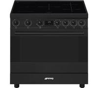 Centre de cuisson Smeg C9IMN2 noir mat / manettes et poignée noir mat 90 cm induction multifonction Noir mat G