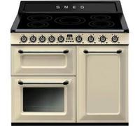 Centre de cuisson ''Victoria'' 100 cm, 5 foyers induction avec boosters, 2 fours + 1 gril, nettoyage vapor clean, 1 kit rails telescopiques a sortie partielle Crème G