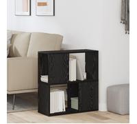 vidaXL Centre de divertissement Bibliothèque noire - 60x24x63 cm - 4 étagères - Bois d'ingénierie
