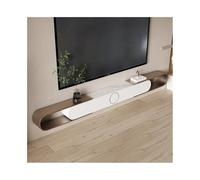 Centre de Divertissement Meuble TV Flottant Mural, unité TV Flottante évolutive avec tiroirs, Cadre en Acier Inoxydable et Plateau en Dalle de Roche, Console multimédia de Divertissement Moderne