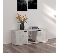 Centre de divertissement, meuble TV, meuble de rangement, meuble TV, gris béton, 88,5 x 27,5 x 30,5 cm, matériau dérivé du bois pour salon, chambre à coucher, etc