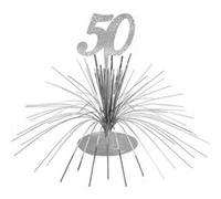 Generique Centre de table 50 ans Argenté brillant PVC Hologramme 25 cm