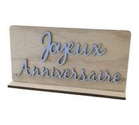 HOBI Tendances Fêtes - Centre DE Table Anniversaire Bois 20X10.5CM Bleu