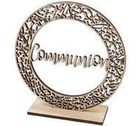 centre de table bois communion 14.5x14x4cm nature - générique dek1251 Gris G
