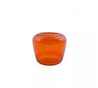 Centre de table Bougeoir Photophore Vase en Verre Orange Point Virgule D20 cm