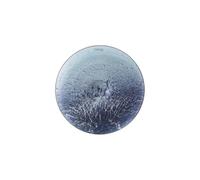 Centre de table Dogale Venezia Collection Cosmo Bleu et Argent en verre soufflé - Grande assiette design Ø39 cm