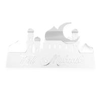 Centre de Table Eid Mubarak. Déco Ramadan. Décoration de Table Ramadan Mubarak. Mosquée Verre Acrylique 4mm Or, Agent, Blanc, Noir, Bois. Ramadan décoration Table.