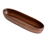 Centre de table en bois fait à la main en forme de bateau - Plat à salade en bois d'acacia massif rustique - Plateau de fruits naturel - Plateau décoratif pour goûter (73 x 21,6 x 11,4 cm)