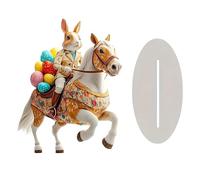 Centre de table Lapin de Pâques pour tables, Lapin en Acrylique 2D avec Oeufs Colorés, Décoration Rustique pour la Maison Lapin à la Ferme, Centre de table pour Pâques, Vacances avant