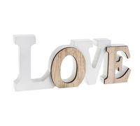 Santex – Centre de table CHALAYER – Lettres LOVE – Bois Blanc – 14x1,2x6cm