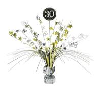 Amscan Centre de table 10132706 30 ans Doré pailleté 33 cm