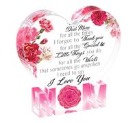 Centre de table pour la fête des mères - Panneau décoratif en acrylique à cœur | Décoration de table élégante pour la maison, célébration du festival, cadeau attentionné pour maman, femme, non