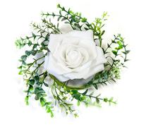 CENTRE DE TABLE ROSE ET FEUILLAGE 18 CM