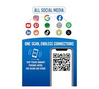 Centre d'examen multi-plateforme pour les réseaux sociaux - Code QR et autocollant NFC - Stimulez les commentaires des entreprises et l'engagement client