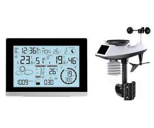 Centre météo WS1750 : température intérieure, température extérieure, humidité intérieure, humidité extérieure, prévisions météorologiques, vitesse du vent, direction du vent, quantité de