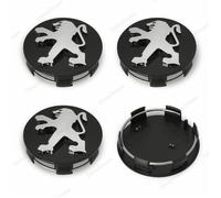 Centre Roue 4×OD60mm Peugeot Cache Moyeux Pour Badge Logo Noir