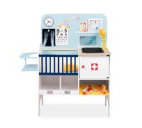 Centre Vétérinaire Enfant en Bois Mina Bleu Jouet Éducatif Montessori Clinique Vétérinaire avec Accessoires Jeu Imaginatif Cadeau Fille Garçon 3 à 7 Ans ATAA