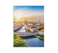 Centre-Ville de Berlin avec la Spree, la Tour de télévision et Alexanderplatz，1000 Pièces De Puzzle Adulte Ou Enfants Jouets Jeu Cadeau Famille Coopérative Puzzle Complet（75x50cm）-AQ30