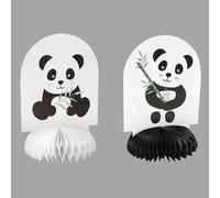 Centres de table alvéolés - Panda - lot de 4