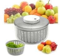 Centrifuga per insalata 4,5L Elettrica USB Lattuga Spinner Cleaner con Ciotola per l'essiccazione di verdure Bianca Rotondo