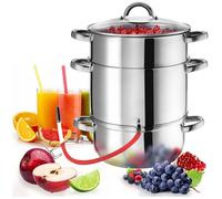 tectake® Extracteur de jus 15L en Acier inoxydable Multi-fonction Centrifugeuse Fruits et legumes Cuiseur-vapeur Presse fruits, tout feux dont induction, lavable au Lave-vaisselle