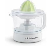 Orbegozo EP 1510 - Presse-agrumes électrique pour oranges, 2 cônes pour des morceaux de tailles différentes, réservoir amovible de 0,5 litre, rotation bidirectionnelle