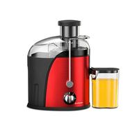 Centrifugeuse Extracteur de Jus Maison, 400W Extracteur de jus compact pour fruits et légumes, Sépération Pulpe/Jus,pression à froid, 2 Vitesses presse-agrumes électrique,Goulot Large (Rouge)