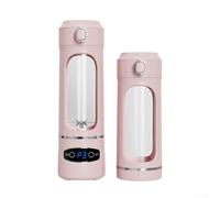 Centrifugeuse portable USB de 600 ml avec 12 lames en acier inoxydable pour faire des smoothies, des jus et des milkshakes, comprend une option d'auto-nettoyage facile (rose)