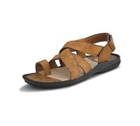 Centrino Sandales pour homme | Marron/marron clair texturé semelle rembourrée | Sandales décontractées à sangle avec boucle réglable | Chaussures décontractées confortables pour l'été, le bureau, les