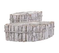 Centro de mesa de madera marron set 2 pzas