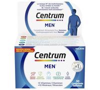CENTRUM Men - Multivitamines et Minéraux pour Homme - Vitamine D, C, B12, B6, Fer & Magnésium - Complément Alimentaire Énergie, Immunité & Fonction Musculaire - 30 Comprimés - 1 Mois
