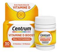 Centrum Vitamin D Boost Multivitamines 1200UI Énergie/Immunité/Muscles 30 Comprimés