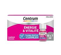 CENTRUM - Vitamine B12 Énergie & Vitalité - Zinc, Niacine (Vitamine B3) - Complément Alimentaire Multivitamines à Boire - Énergie, Immunité & Système Nerveux - Vegan - 15 shots x 7 ml
