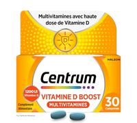 CENTRUM Vitamine D Boost - Multivitamines pour Femme et Homme - 23 nutriments Vitamine D, B6, B12, & Magnésium - Complément Alimentaire Énergie, Immunité & Fonction Musculaire - 30 comprimés - 1 Mois