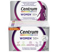 Centrum Women 50+ Multi Vitamines et Minéraux, Complément Alimentaire, Pour Femmes De 50 Ans et Plus, 30 comprimés