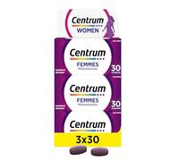CENTRUM Women - Multivitamines et Minéraux pour Femme - 23 nutriments Vitamine D, C, B12, B7, Fer & Zinc - Complément Alimentaire Fatigue, Immunité & Peau, Cheveux, Ongles - Lot de 3x30 comprimés