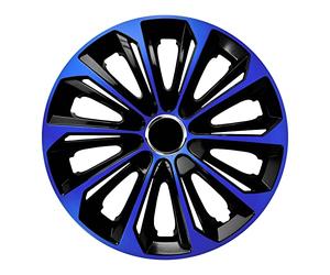 Centurion - Jeu de 4 enjoliveurs de roue extra solides Bleu/noir 14"