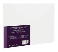 Centurion Lot de 3 panneaux universels en acrylique apprêté lin - 22,9 x 30,5 cm - Pour peinture - Pour huiles, acryliques, huiles mélangables à l'eau, etc
